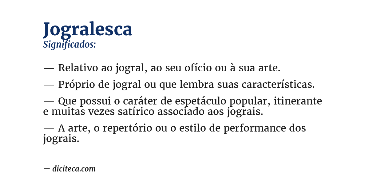 Significado de jogralesca
