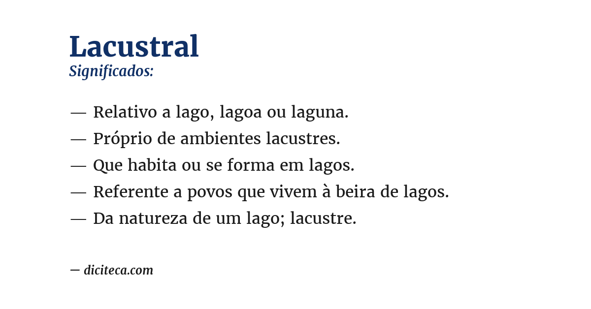 Significado de lacustral
