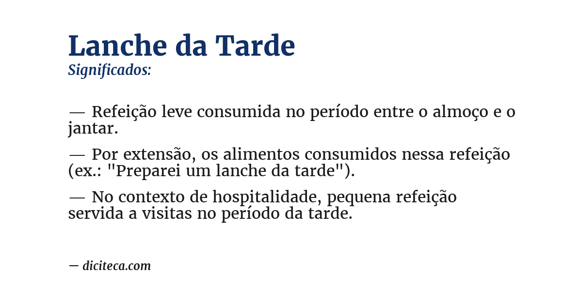 Significado de lanche da tarde