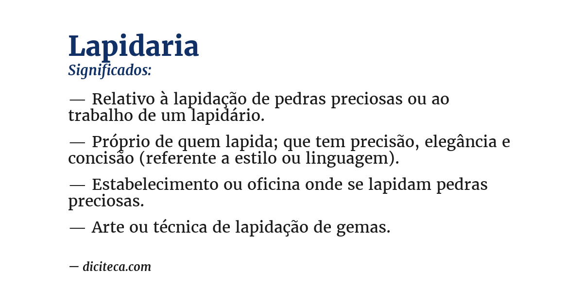 Significado de lapidaria