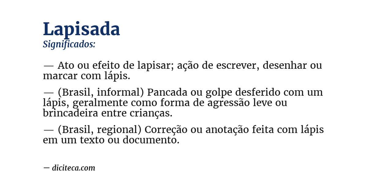 Significado de lapisada