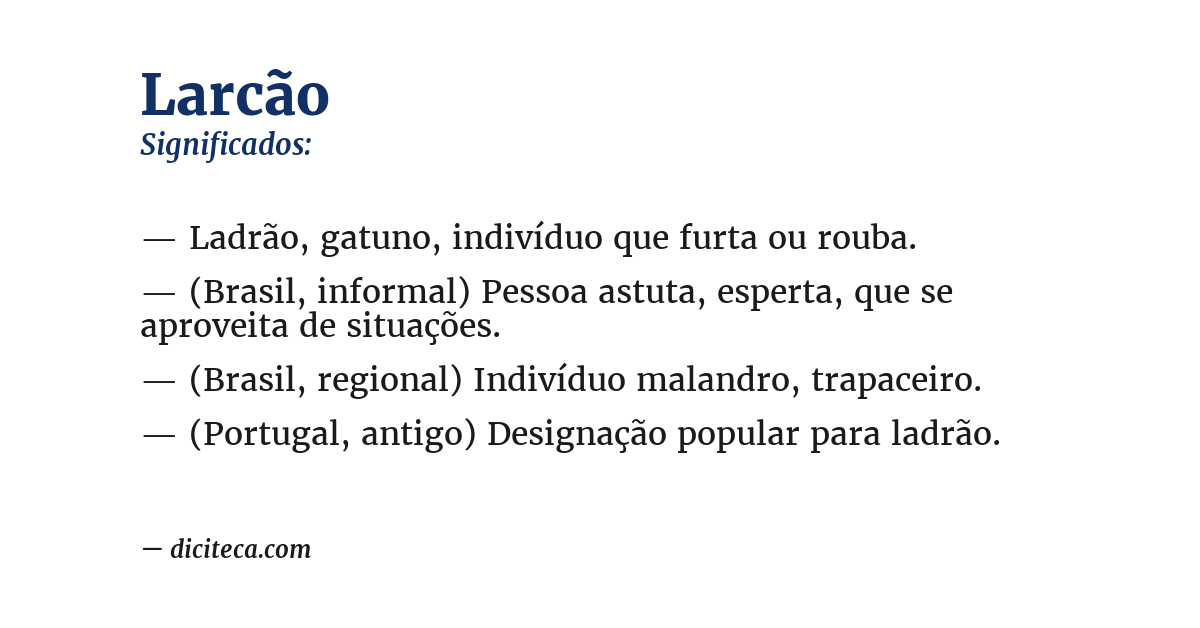 Significado de larcão