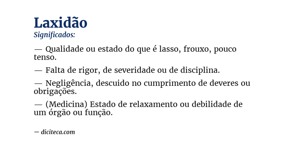 Significado de laxidão
