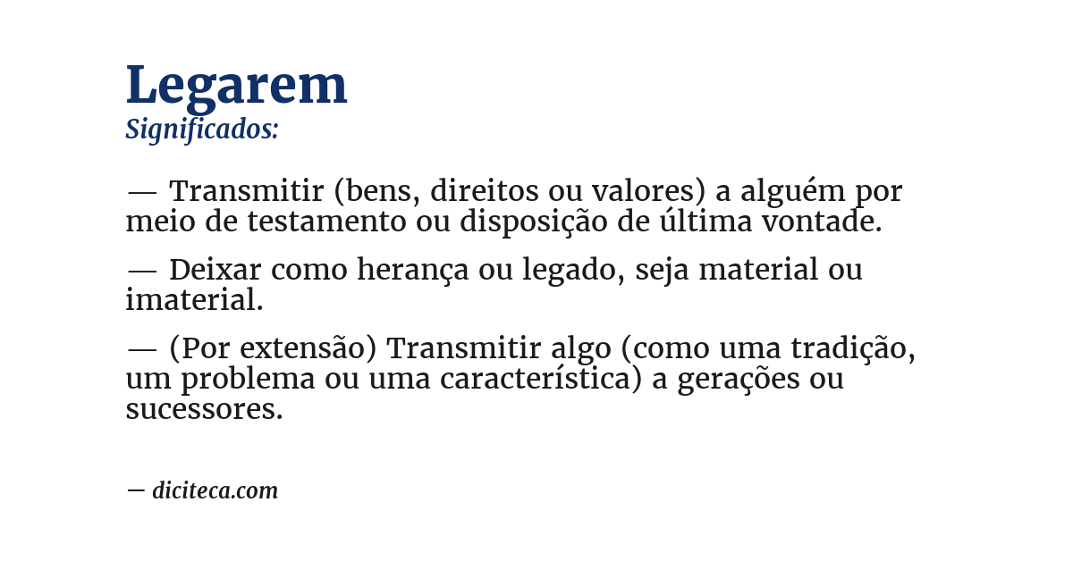 Significado de legarem