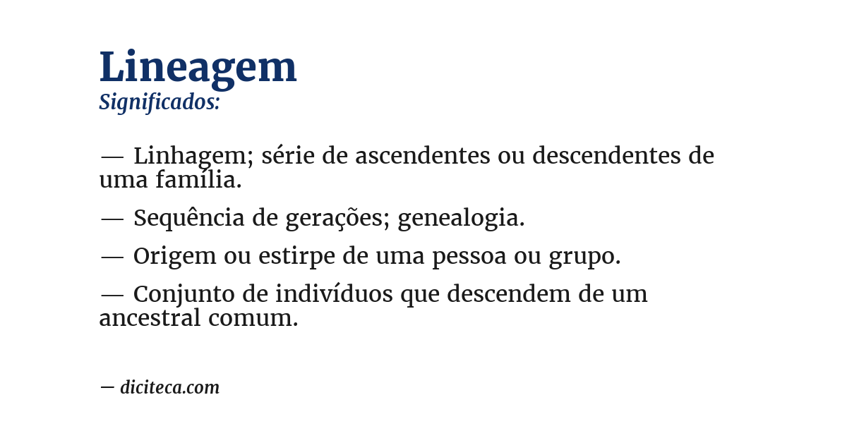 Significado de lineagem