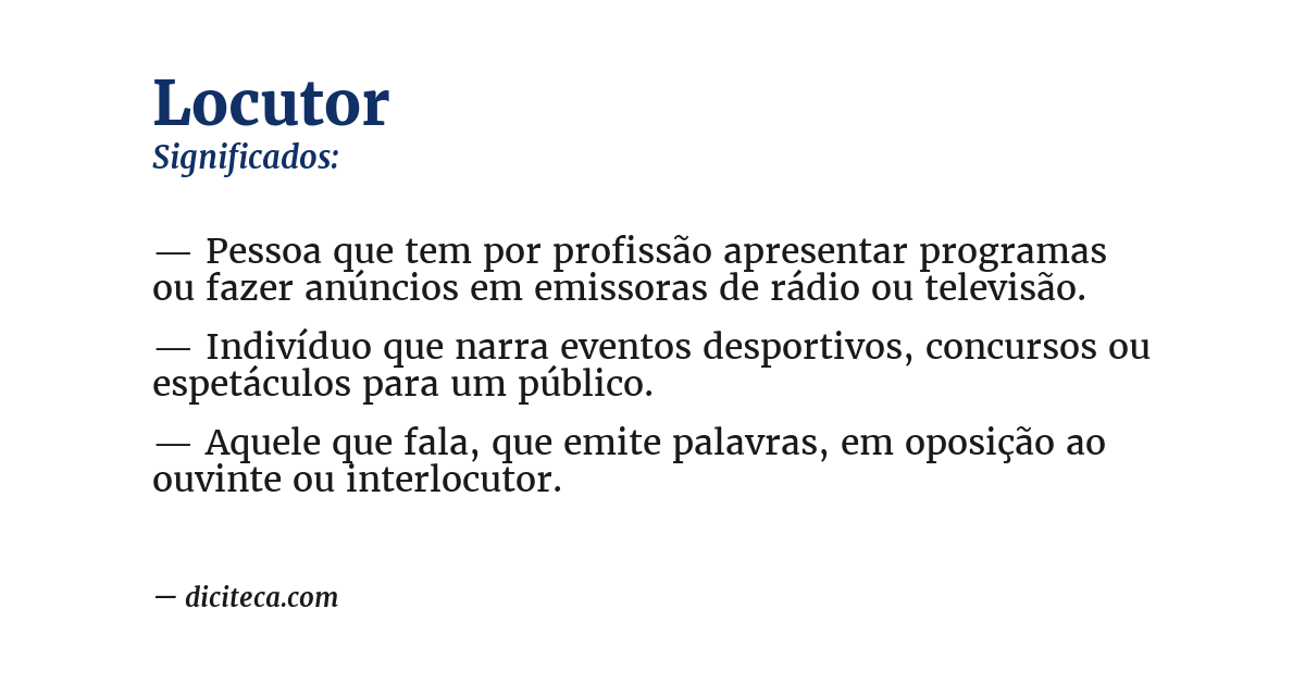 Significado de locutor