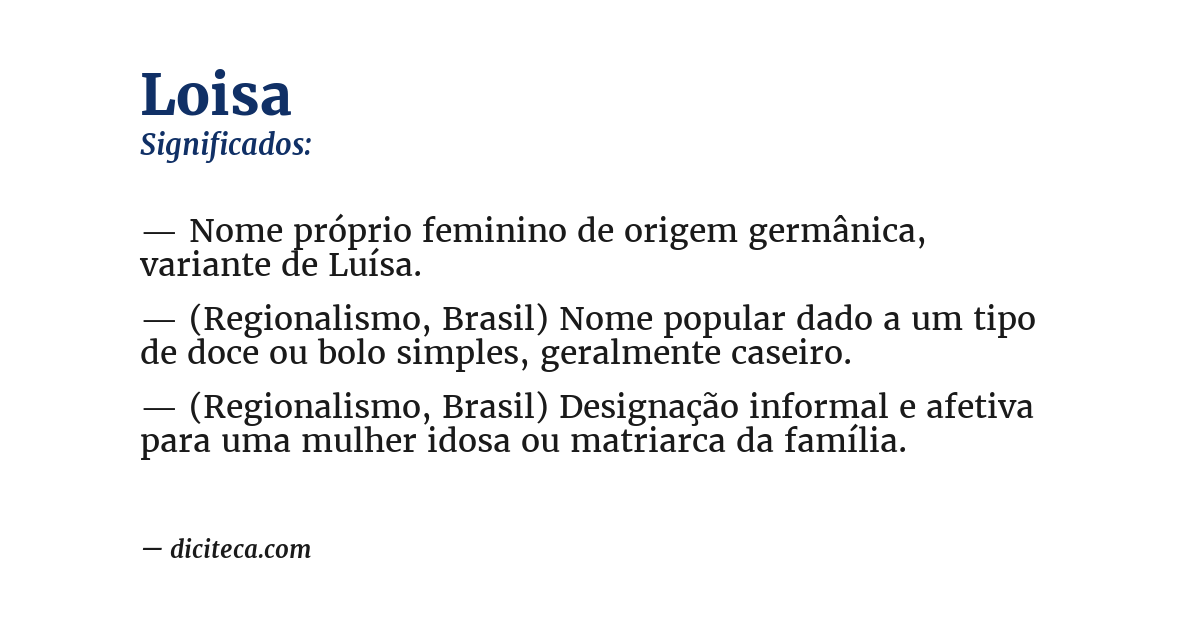 Significado de loisa