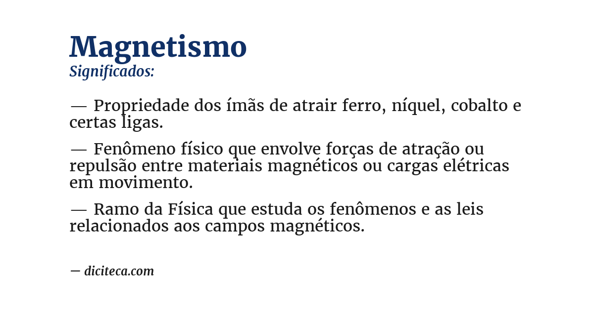 Significado de magnetismo