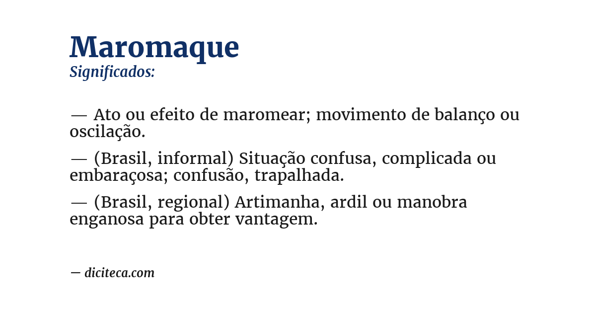 Significado de maromaque