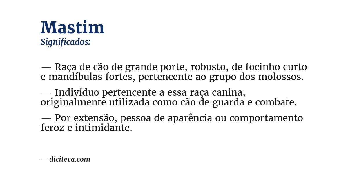 Significado de mastim