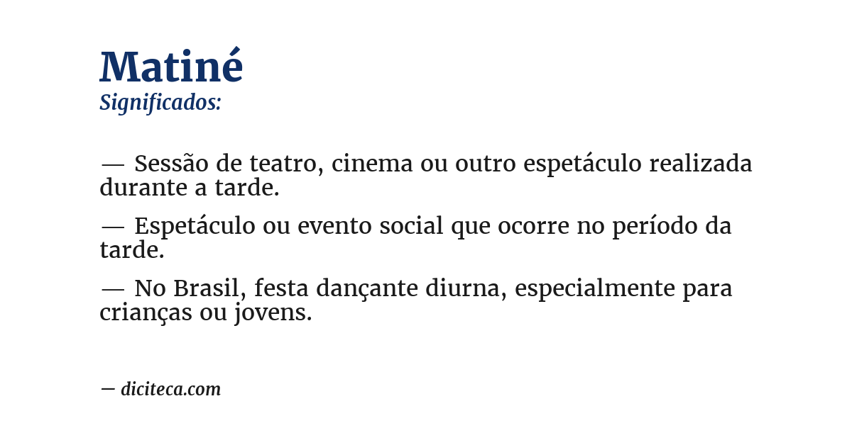 Significado de matiné