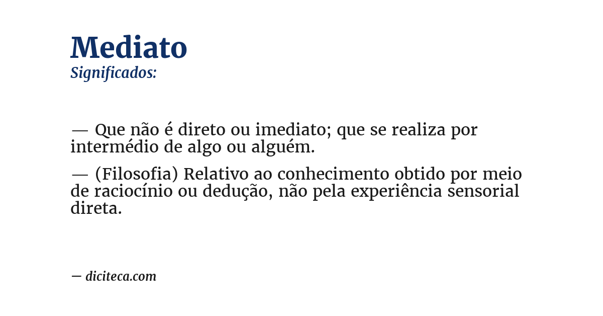Significado de mediato