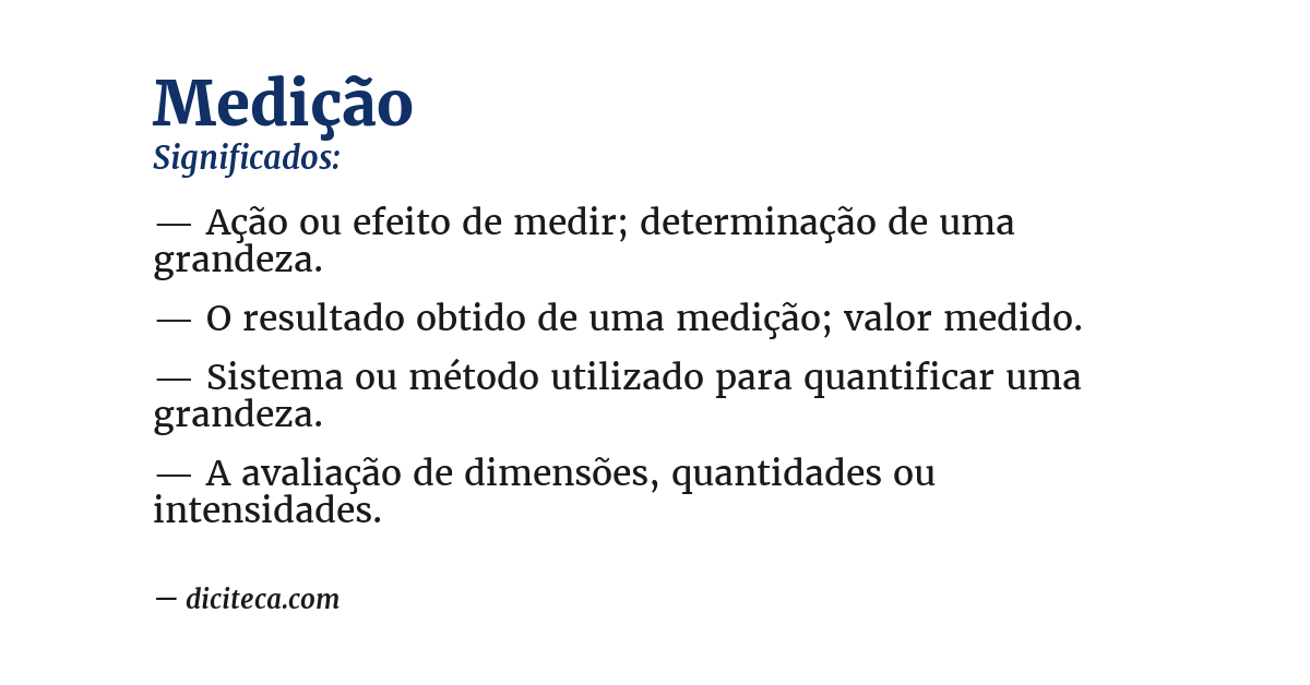 Significado de medição