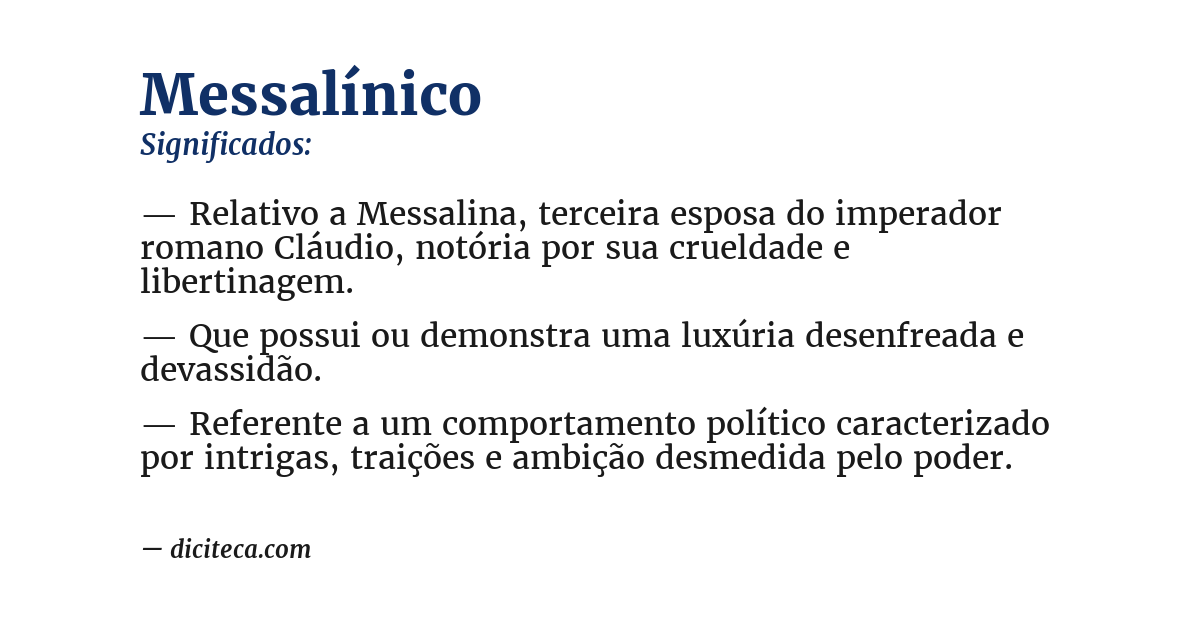 Significado de messalínico