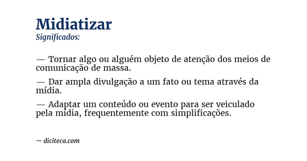 Significado de midiatizar