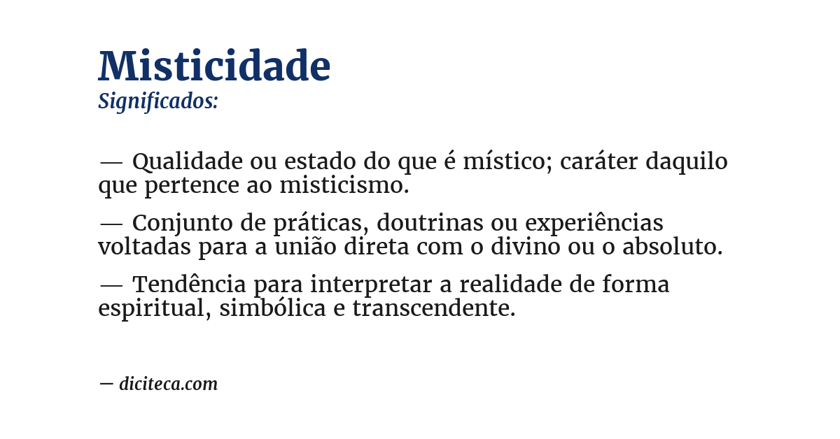 Significado de misticidade