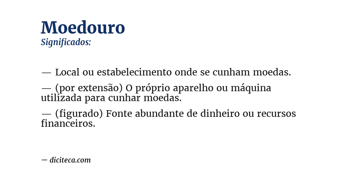 Significado de moedouro