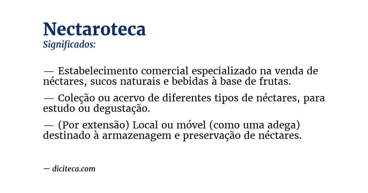Significado de nectaroteca