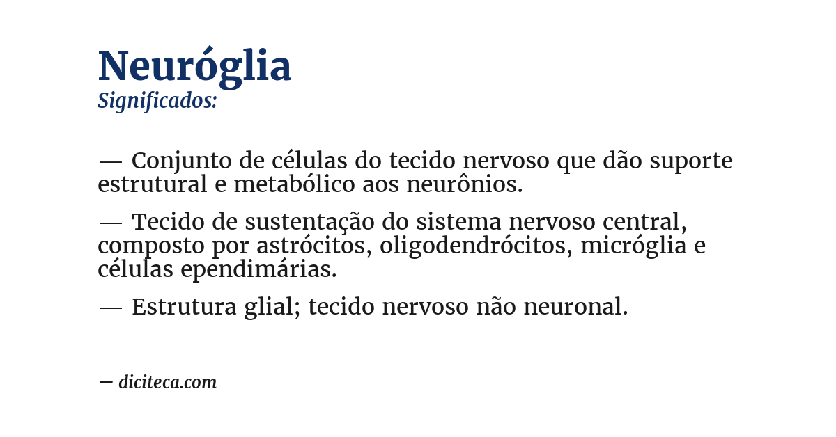 Significado de neuróglia