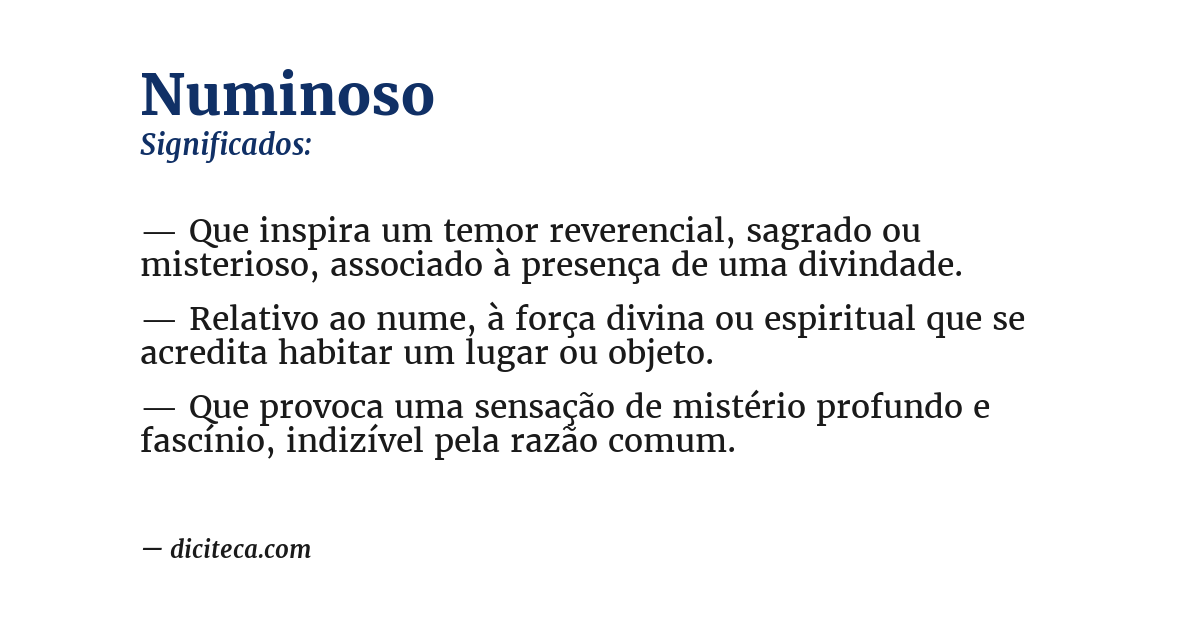 Significado de numinoso