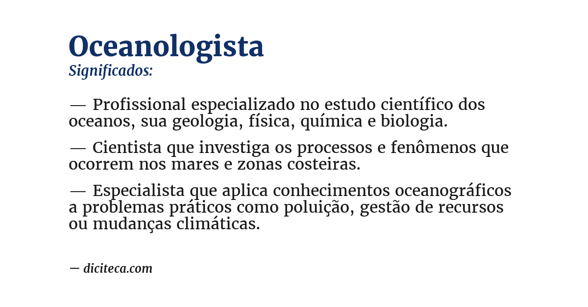 Significado de oceanologista