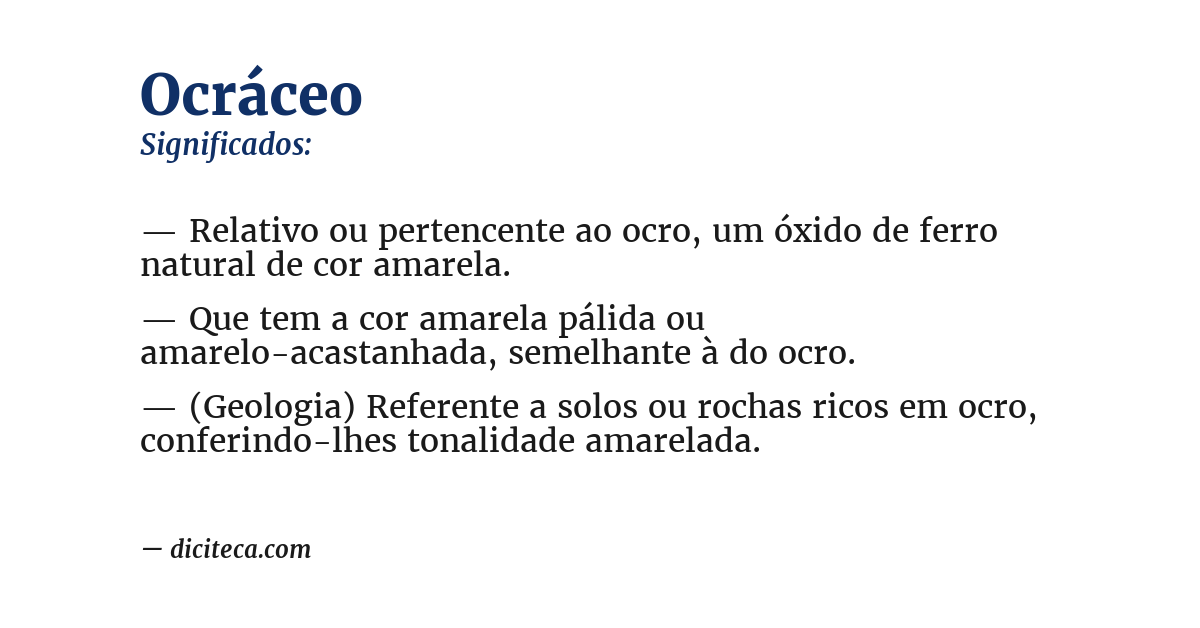 Significado de ocráceo
