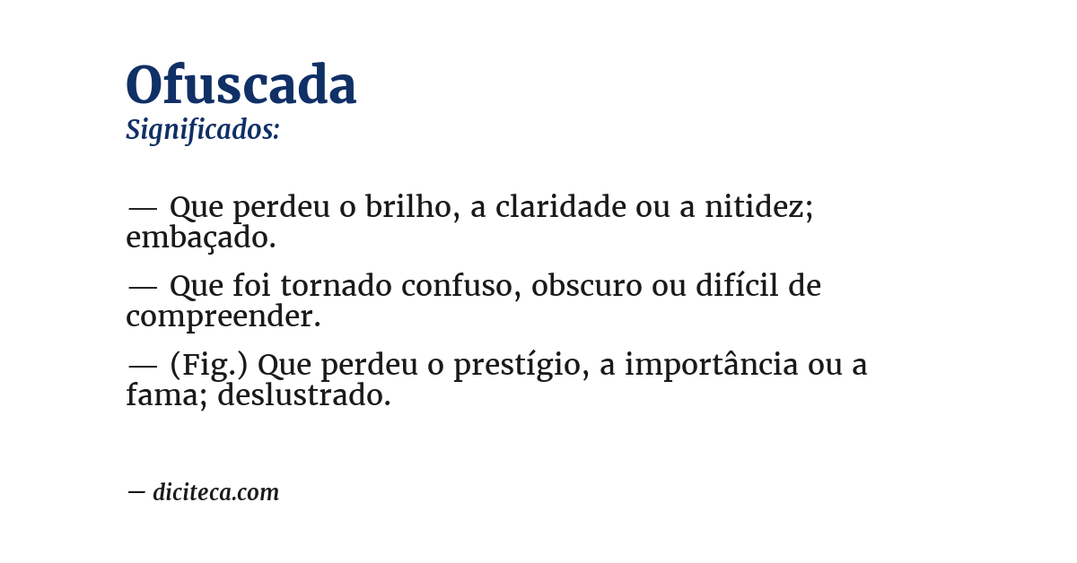 Significado de ofuscada