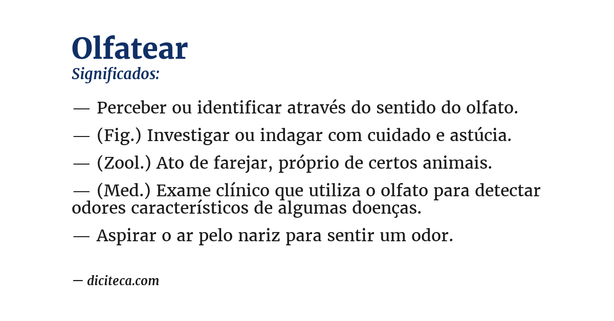 Significado de olfatear