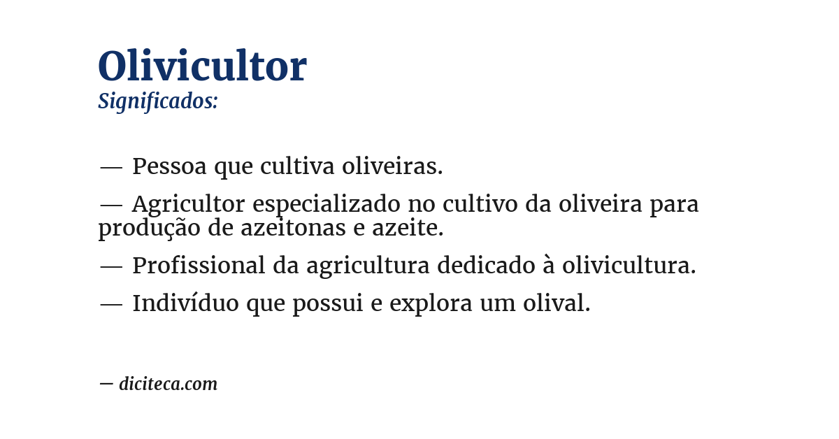 Significado de olivicultor
