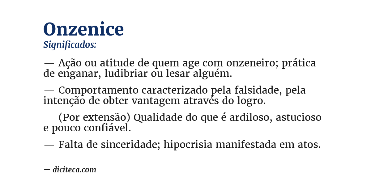 Significado de onzenice