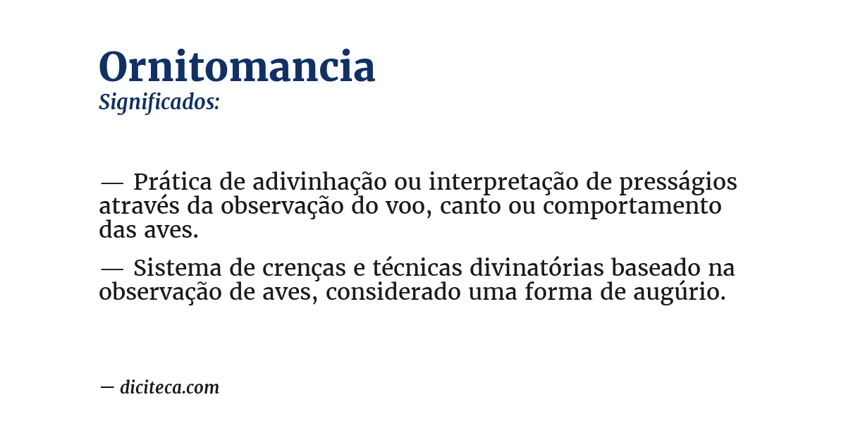 Significado de ornitomancia