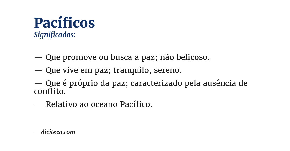 Significado de pacíficos