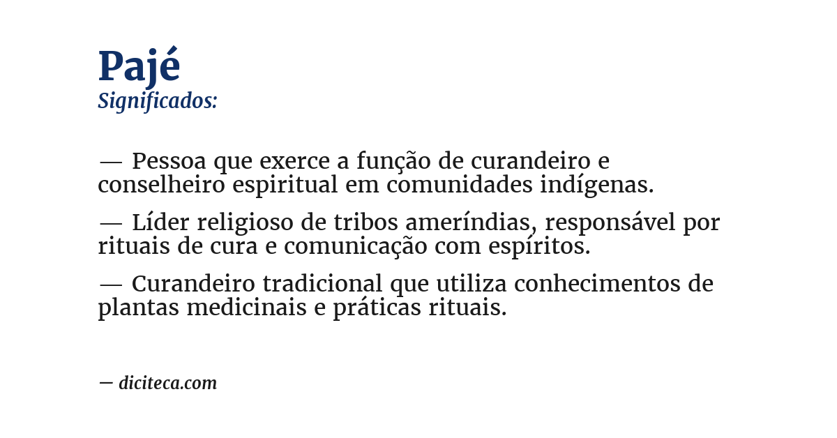 Significado de pajé