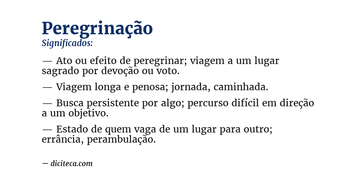 Significado de peregrinação