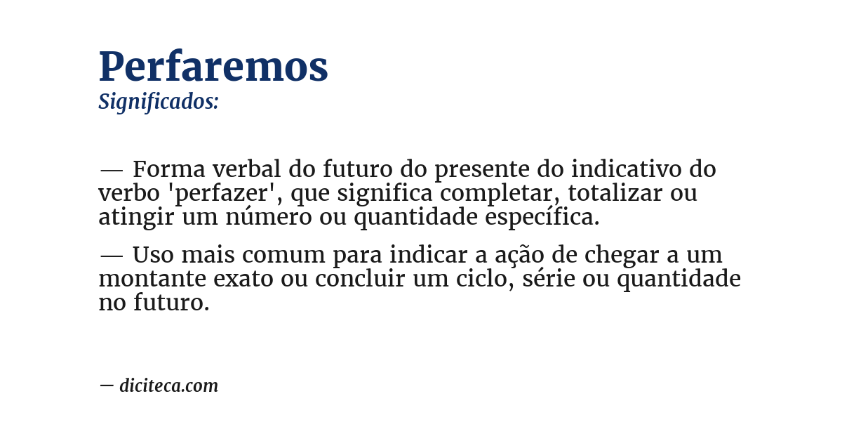 Significado de perfaremos