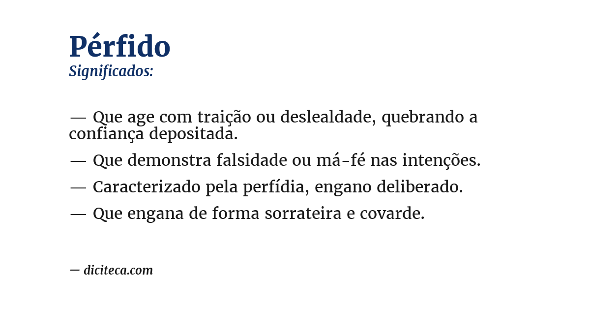 Significado de pérfido