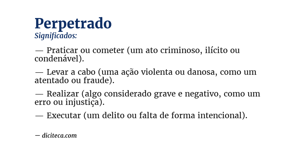 Significado de perpetrado