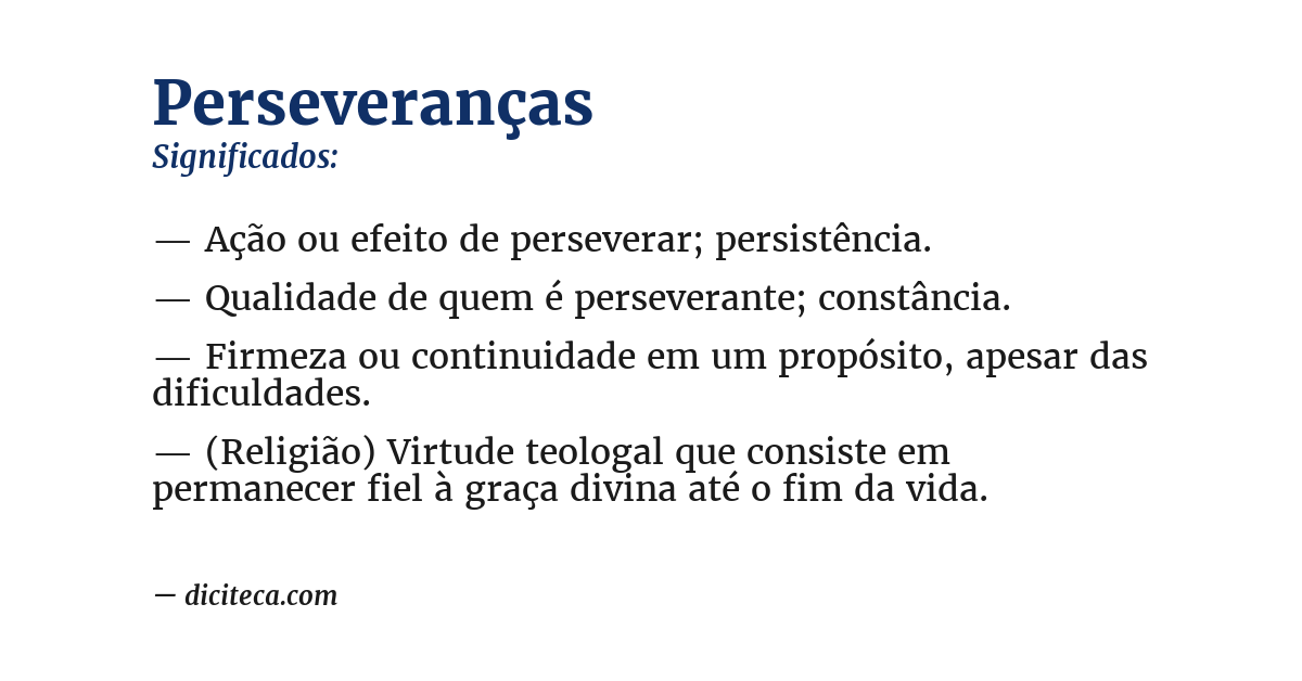 Significado de perseveranças
