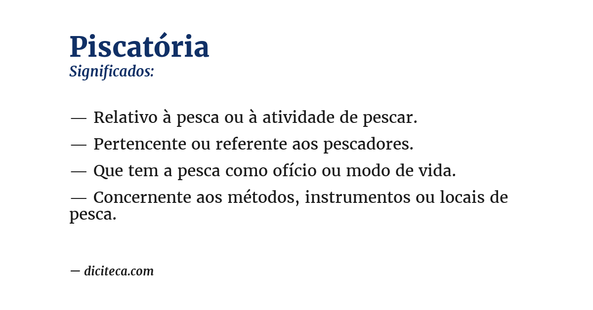 Significado de piscatória