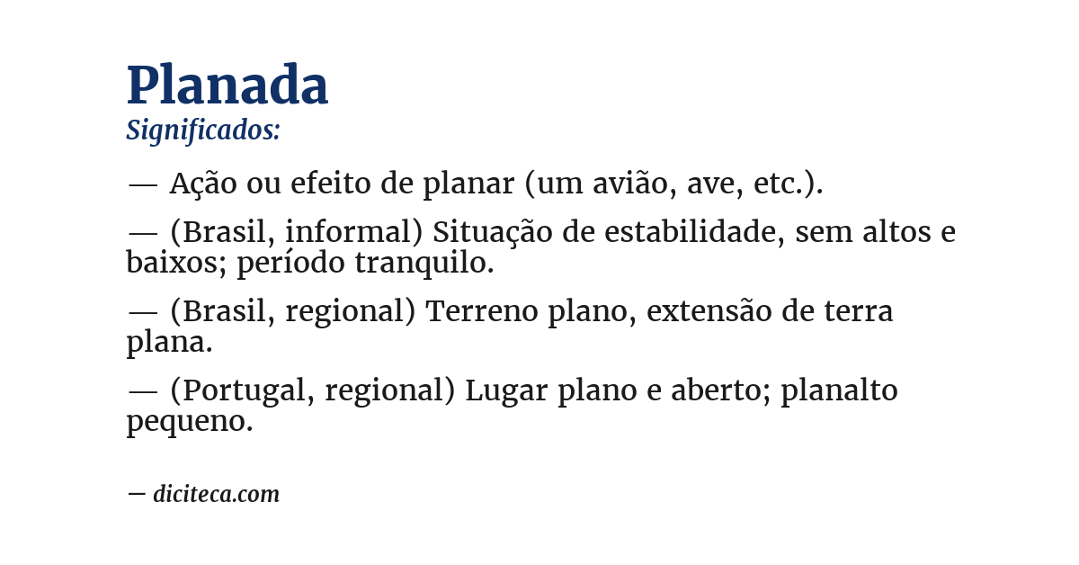 Significado de planada