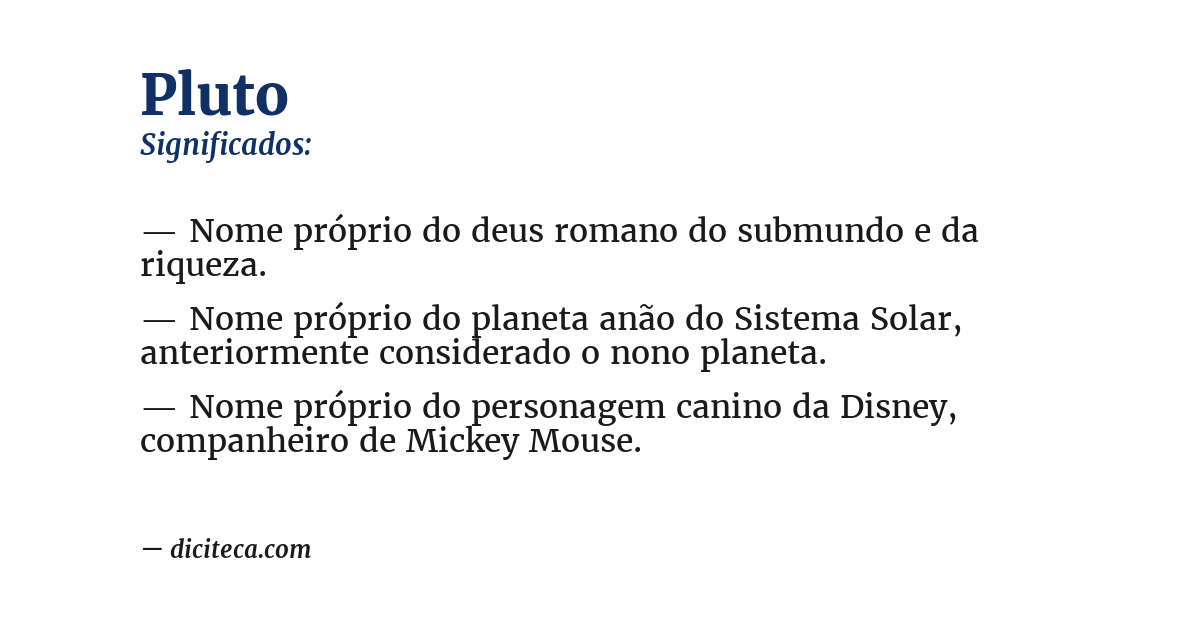 Significado de pluto