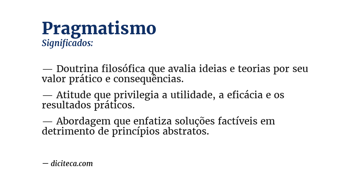 Significado de pragmatismo