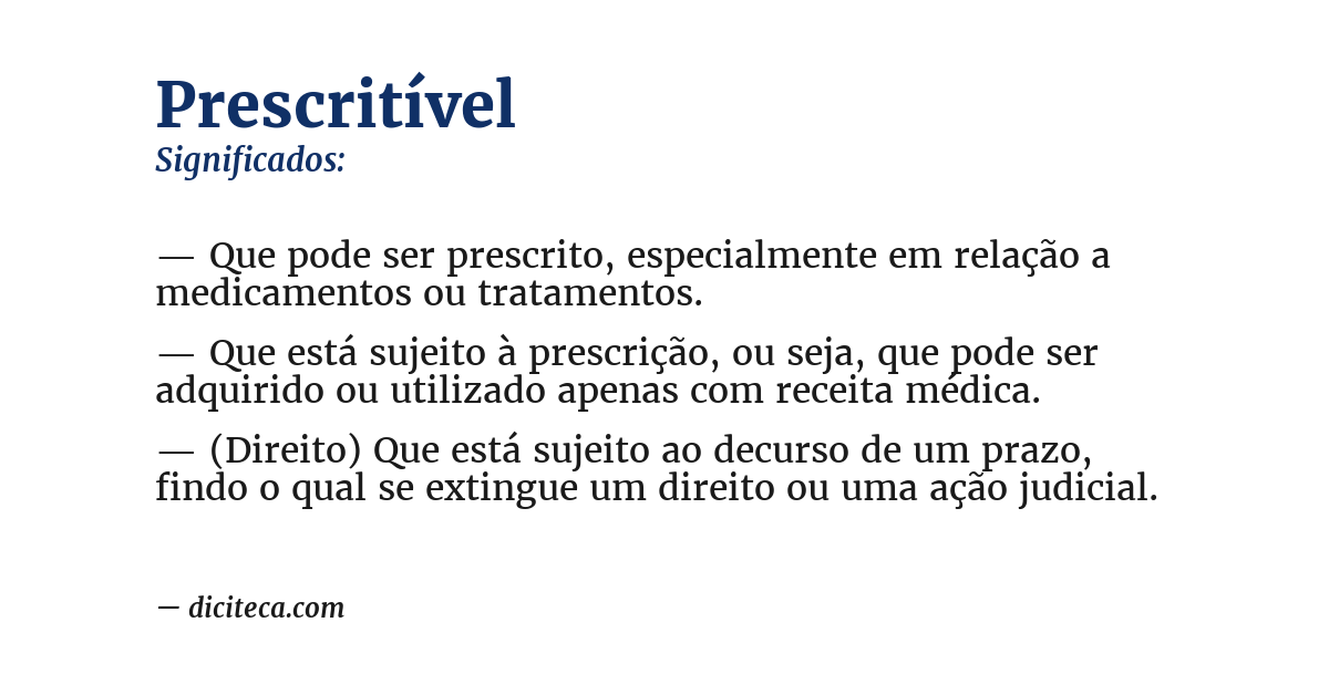 Significado de prescritível