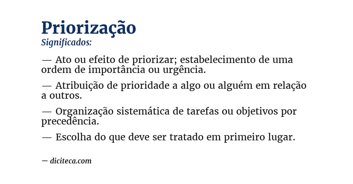 Significado de priorização