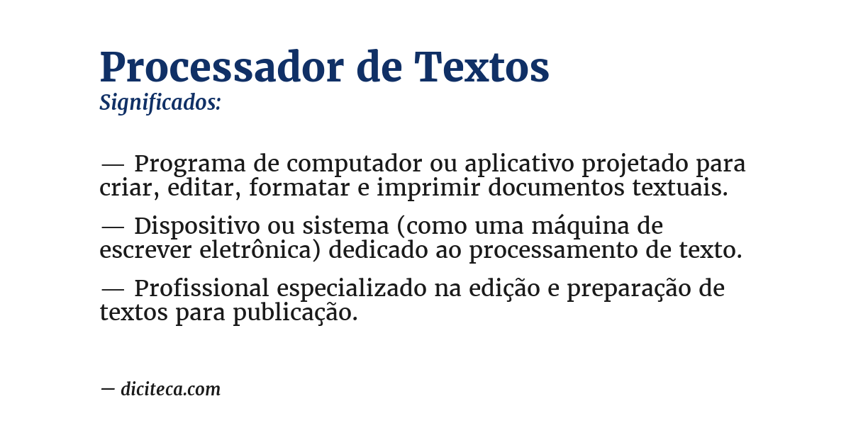 Significado de processador de textos