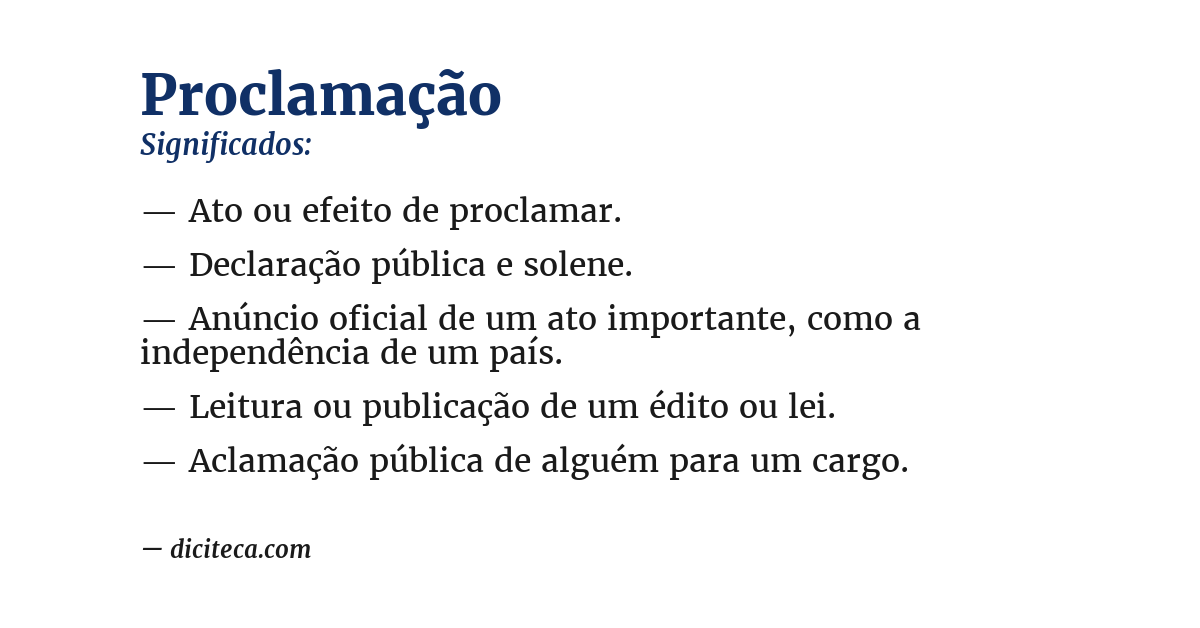 Significado de proclamação
