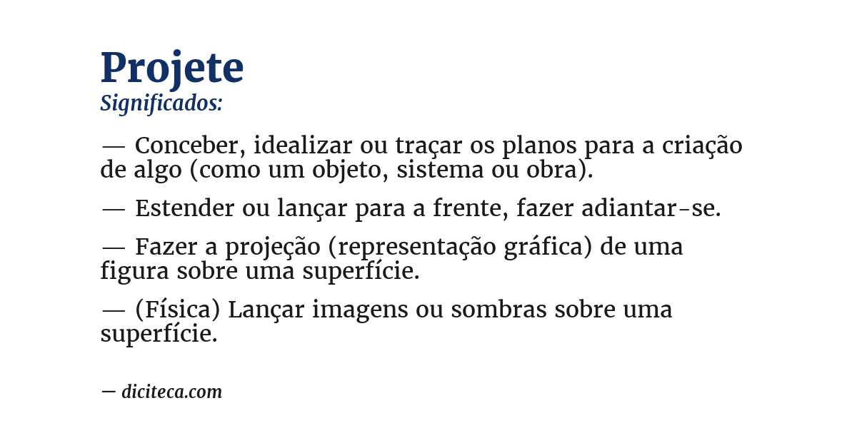 Significado de projete