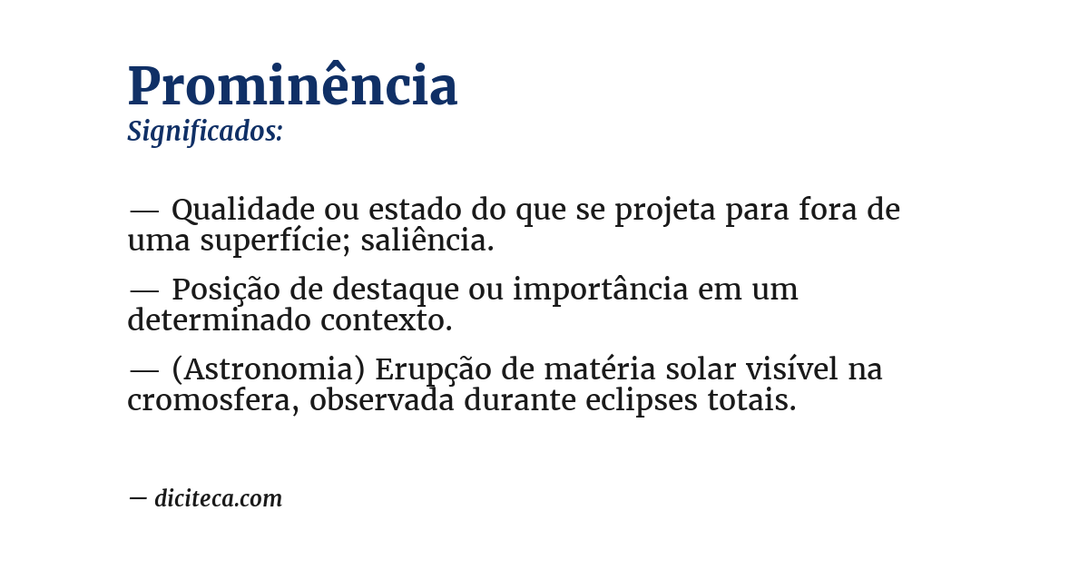 Significado de prominência