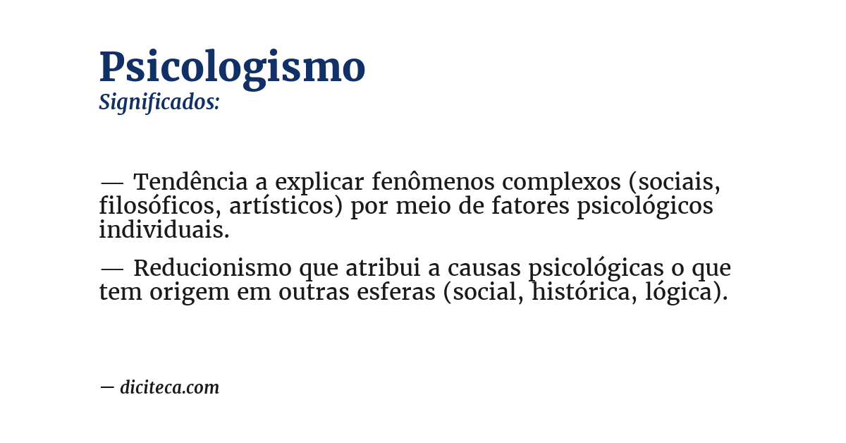 Significado de psicologismo