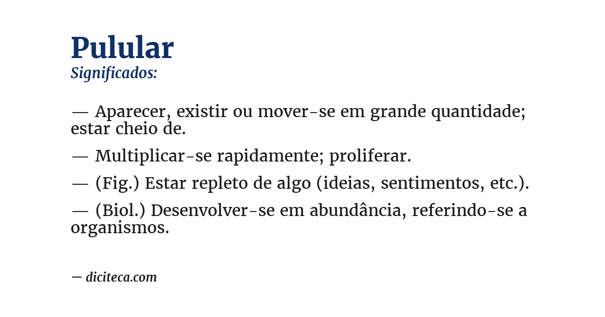 Significado de pulular